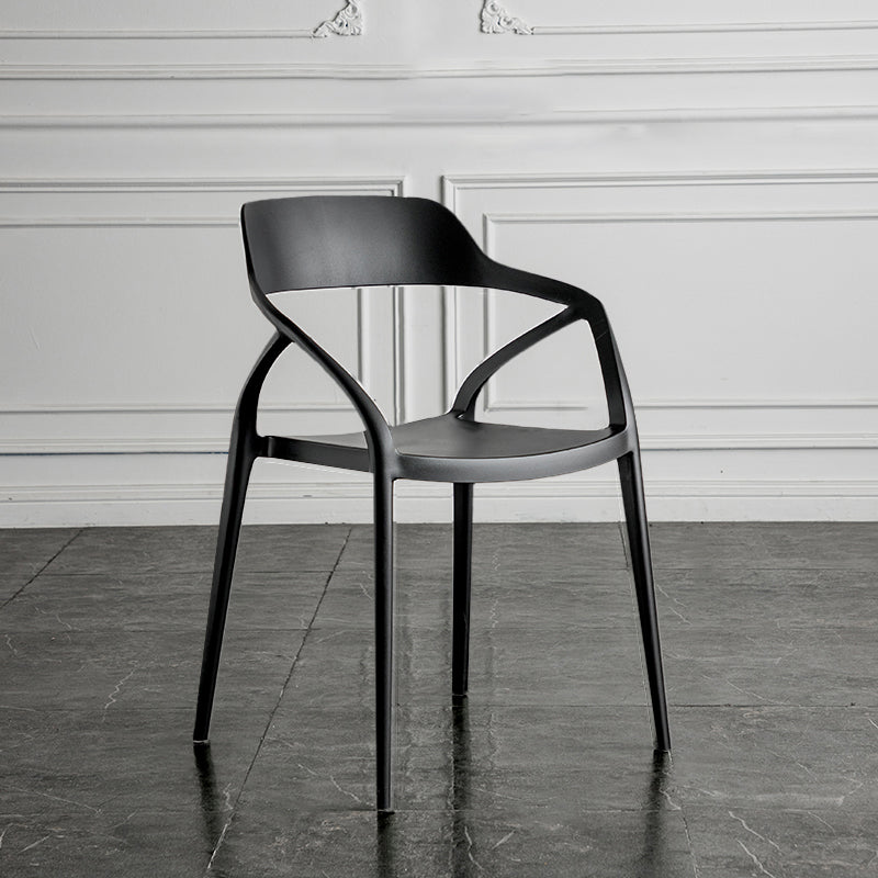 Contemporary Style Plastic Dining Chairs Dining Open Back Arm Side Chair for Kitchen Black 1 Piece Clearhalo ' kitchen&dining_furn' 'Dining Chairs' 'Dining Tables & Seating' 'dining_chair' 'furn' 'furn_dining_chair' 'Furniture' 'furniture_dining_chair' 'Kitchen & Dining Furniture' 'kitchen' 4206966
