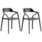 Contemporary Style Plastic Dining Chairs Dining Open Back Arm Side Chair for Kitchen Black 2 Piece Set Clearhalo ' kitchen&dining_furn' 'Dining Chairs' 'Dining Tables & Seating' 'dining_chair' 'furn' 'furn_dining_chair' 'Furniture' 'furniture_dining_chair' 'Kitchen & Dining Furniture' 'kitchen' 4206968