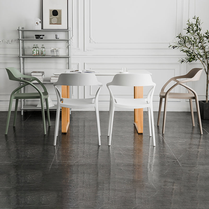 Contemporary Style Plastic Dining Chairs Dining Open Back Arm Side Chair for Kitchen Clearhalo ' kitchen&dining_furn' 'Dining Chairs' 'Dining Tables & Seating' 'dining_chair' 'furn' 'furn_dining_chair' 'Furniture' 'furniture_dining_chair' 'Kitchen & Dining Furniture' 'kitchen' 4206969