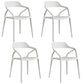 Contemporary Style Plastic Dining Chairs Dining Open Back Arm Side Chair for Kitchen White 4 Piece Set Clearhalo ' kitchen&dining_furn' 'Dining Chairs' 'Dining Tables & Seating' 'dining_chair' 'furn' 'furn_dining_chair' 'Furniture' 'furniture_dining_chair' 'Kitchen & Dining Furniture' 'kitchen' 4206970