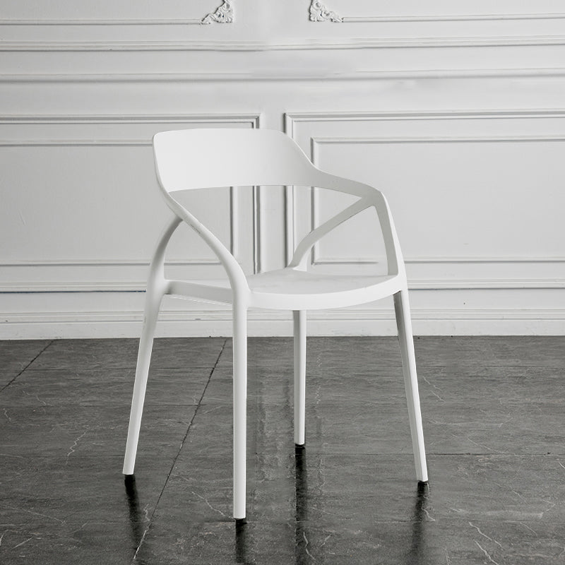 Contemporary Style Plastic Dining Chairs Dining Open Back Arm Side Chair for Kitchen White 1 Piece Clearhalo ' kitchen&dining_furn' 'Dining Chairs' 'Dining Tables & Seating' 'dining_chair' 'furn' 'furn_dining_chair' 'Furniture' 'furniture_dining_chair' 'Kitchen & Dining Furniture' 'kitchen' 4206971