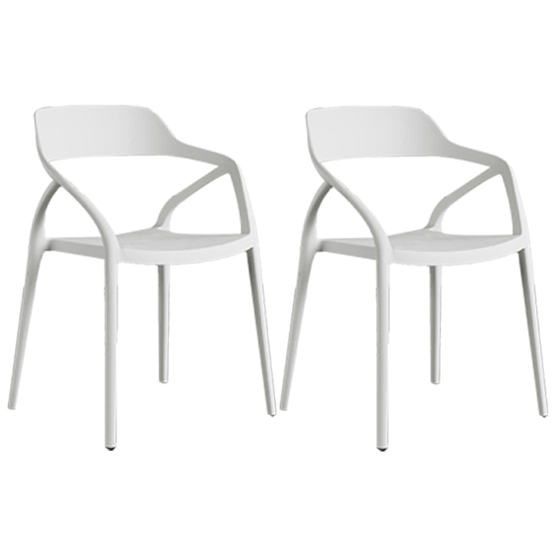 Contemporary Style Plastic Dining Chairs Dining Open Back Arm Side Chair for Kitchen White 2 Piece Set Clearhalo ' kitchen&dining_furn' 'Dining Chairs' 'Dining Tables & Seating' 'dining_chair' 'furn' 'furn_dining_chair' 'Furniture' 'furniture_dining_chair' 'Kitchen & Dining Furniture' 'kitchen' 4206972