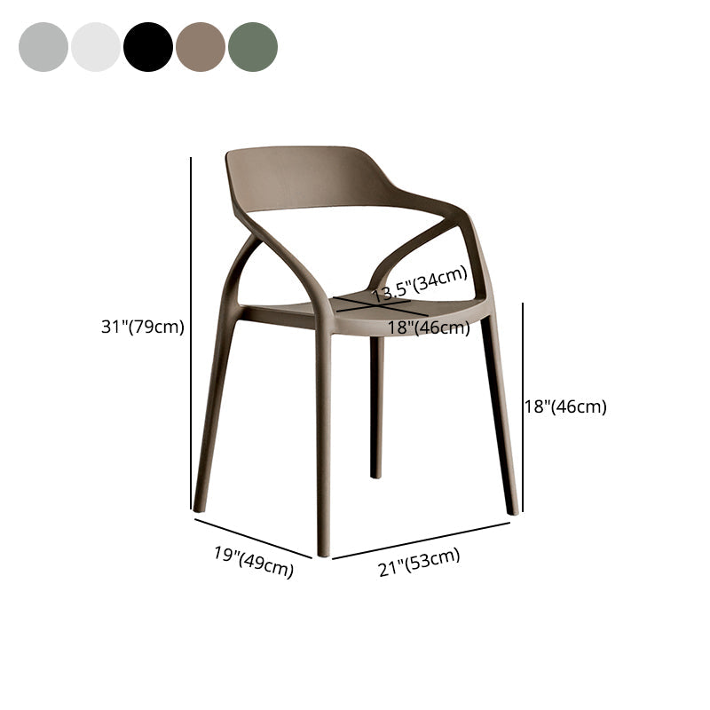 Contemporary Style Plastic Dining Chairs Dining Open Back Arm Side Chair for Kitchen Clearhalo ' kitchen&dining_furn' 'Dining Chairs' 'Dining Tables & Seating' 'dining_chair' 'furn' 'furn_dining_chair' 'Furniture' 'furniture_dining_chair' 'Kitchen & Dining Furniture' 'kitchen' 4206973