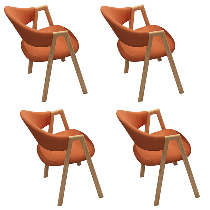 Contemporary Metal Dining Arm Chair Velvet Dining Side Chair for Home Use Orange 4 Piece Set Clearhalo ' kitchen&dining_furn' 'Dining Chairs' 'Dining Tables & Seating' 'dining_chair' 'furn' 'furn_dining_chair' 'Furniture' 'furniture_dining_chair' 'Kitchen & Dining Furniture' 'kitchen' 4206975