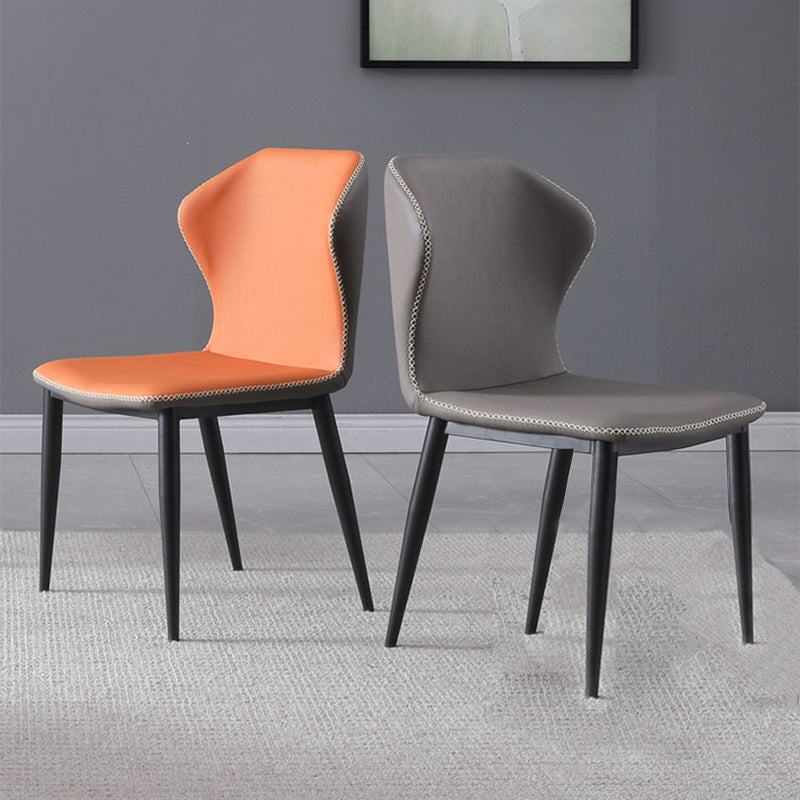 Industrial Metal Dining Room Chairs Armless Wingback Side Chair (Set of 2) Clearhalo ' kitchen&dining_furn' 'Dining Chairs' 'Dining Tables & Seating' 'dining_chair' 'furn' 'furn_dining_chair' 'Furniture' 'furniture_dining_chair' 'Kitchen & Dining Furniture' 'kitchen' 4206993