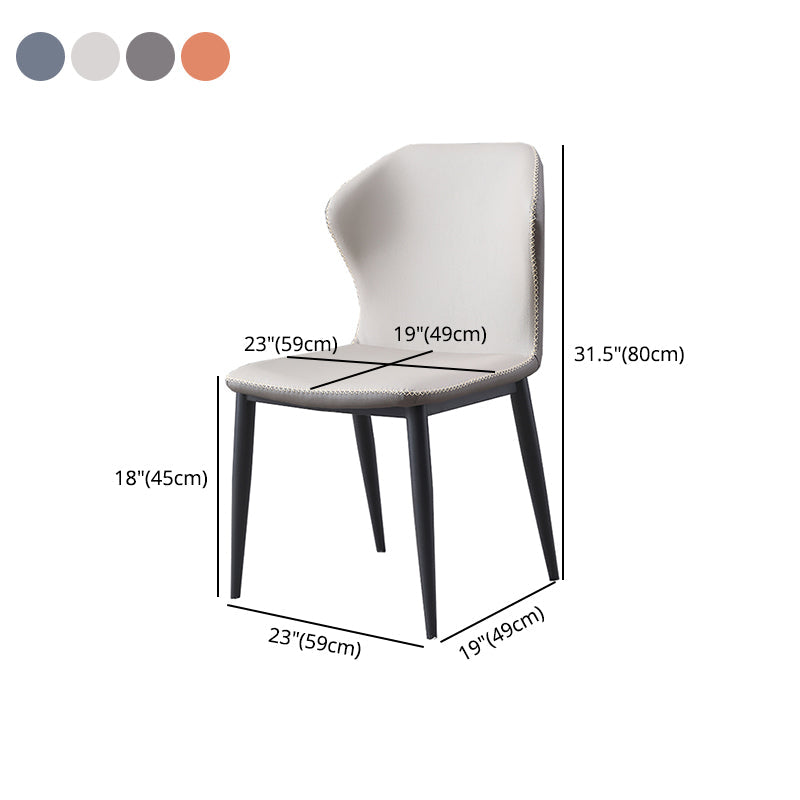 Industrial Metal Dining Room Chairs Armless Wingback Side Chair (Set of 2) Clearhalo ' kitchen&dining_furn' 'Dining Chairs' 'Dining Tables & Seating' 'dining_chair' 'furn' 'furn_dining_chair' 'Furniture' 'furniture_dining_chair' 'Kitchen & Dining Furniture' 'kitchen' 4207004