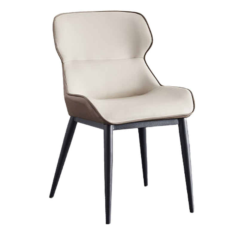 Contemporary Metal Dining Arm Chair Faux Leather Side Chair for Home Use (Set of 2) Clearhalo ' kitchen&dining_furn' 'Dining Chairs' 'Dining Tables & Seating' 'dining_chair' 'furn' 'furn_dining_chair' 'Furniture' 'furniture_dining_chair' 'Kitchen & Dining Furniture' 'kitchen' 4207025