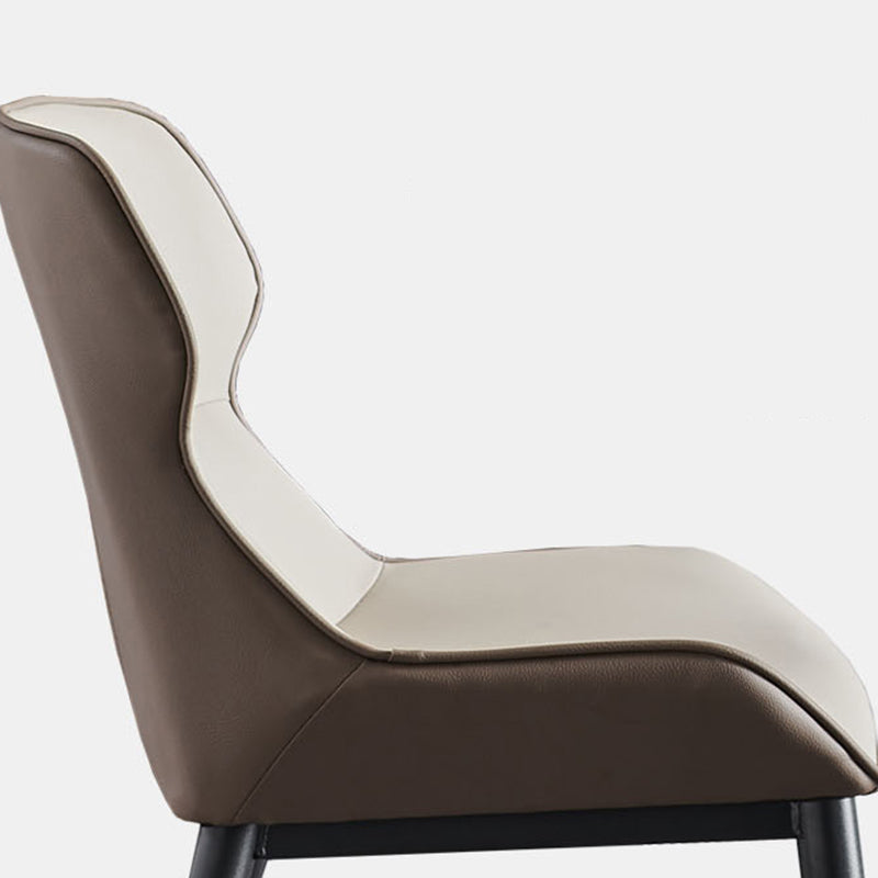 Contemporary Metal Dining Arm Chair Faux Leather Side Chair for Home Use (Set of 2) Clearhalo ' kitchen&dining_furn' 'Dining Chairs' 'Dining Tables & Seating' 'dining_chair' 'furn' 'furn_dining_chair' 'Furniture' 'furniture_dining_chair' 'Kitchen & Dining Furniture' 'kitchen' 4207027