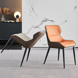 Contemporary Metal Dining Arm Chair Faux Leather Side Chair for Home Use (Set of 2) Clearhalo ' kitchen&dining_furn' 'Dining Chairs' 'Dining Tables & Seating' 'dining_chair' 'furn' 'furn_dining_chair' 'Furniture' 'furniture_dining_chair' 'Kitchen & Dining Furniture' 'kitchen' 4207031