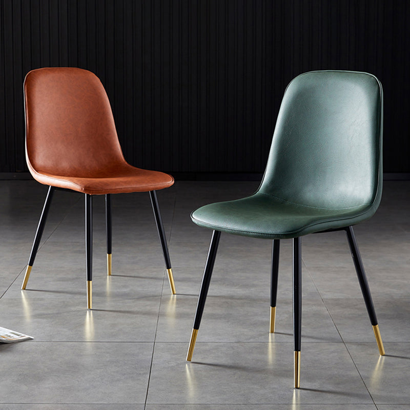 Nordic Style Metal Dining Chairs Solid Back Dining Side Armless Chairs for Kitchen Clearhalo ' kitchen&dining_furn' 'Dining Chairs' 'Dining Tables & Seating' 'dining_chair' 'furn' 'furn_dining_chair' 'Furniture' 'furniture_dining_chair' 'Kitchen & Dining Furniture' 'kitchen' 4207034