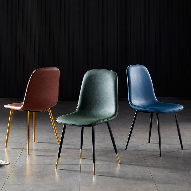 Nordic Style Metal Dining Chairs Solid Back Dining Side Armless Chairs for Kitchen Clearhalo ' kitchen&dining_furn' 'Dining Chairs' 'Dining Tables & Seating' 'dining_chair' 'furn' 'furn_dining_chair' 'Furniture' 'furniture_dining_chair' 'Kitchen & Dining Furniture' 'kitchen' 4207037