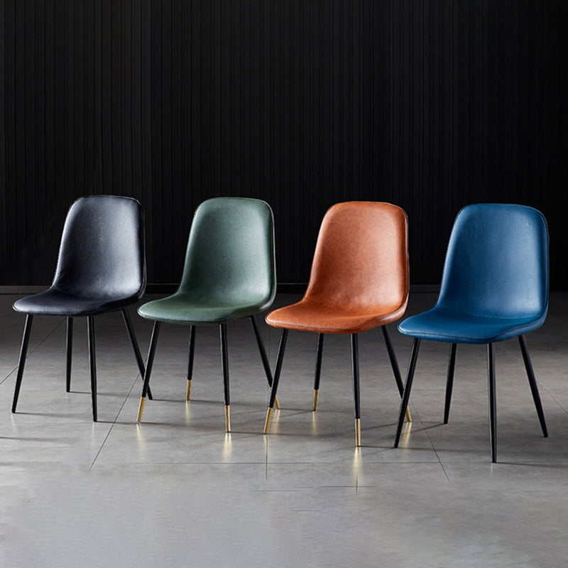 Nordic Style Metal Dining Chairs Solid Back Dining Side Armless Chairs for Kitchen Clearhalo ' kitchen&dining_furn' 'Dining Chairs' 'Dining Tables & Seating' 'dining_chair' 'furn' 'furn_dining_chair' 'Furniture' 'furniture_dining_chair' 'Kitchen & Dining Furniture' 'kitchen' 4207053