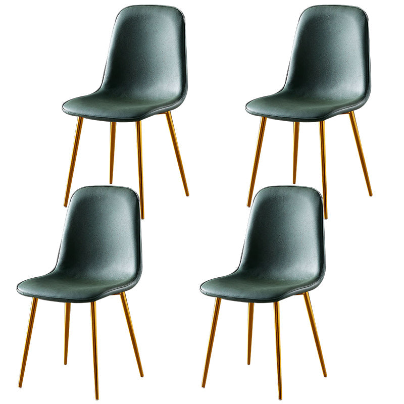 Nordic Style Metal Dining Chairs Solid Back Dining Side Armless Chairs for Kitchen Green 4 Piece Set Brass Gold Clearhalo ' kitchen&dining_furn' 'Dining Chairs' 'Dining Tables & Seating' 'dining_chair' 'furn' 'furn_dining_chair' 'Furniture' 'furniture_dining_chair' 'Kitchen & Dining Furniture' 'kitchen' 4207068