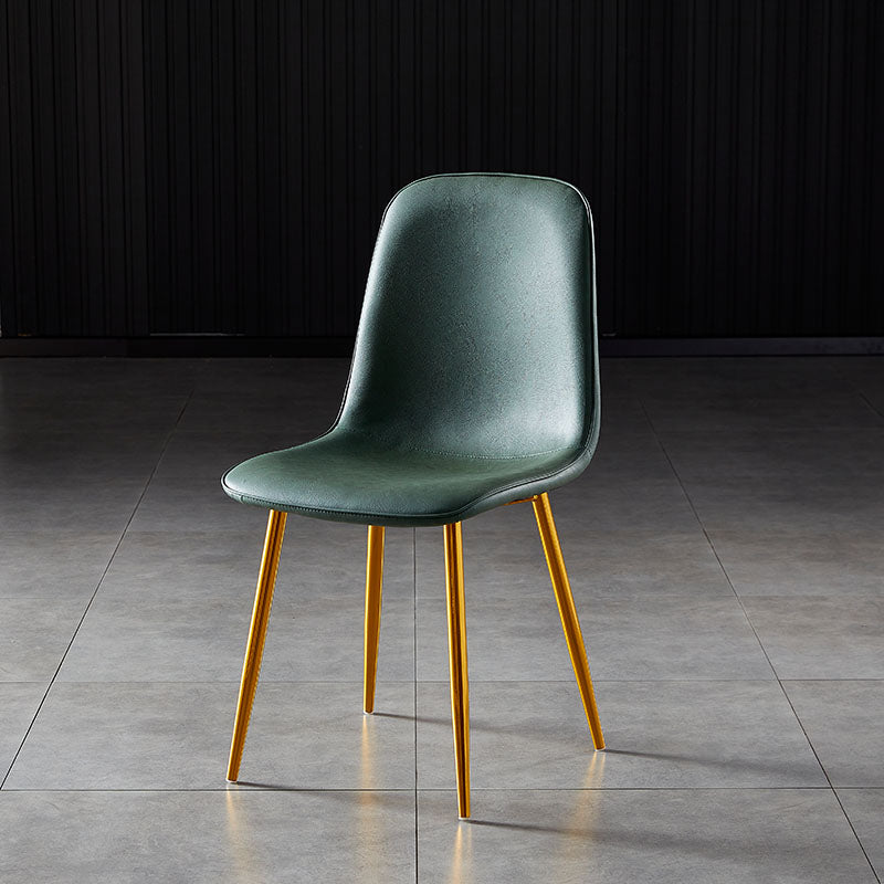 Nordic Style Metal Dining Chairs Solid Back Dining Side Armless Chairs for Kitchen Green 1 Piece Brass Gold Clearhalo ' kitchen&dining_furn' 'Dining Chairs' 'Dining Tables & Seating' 'dining_chair' 'furn' 'furn_dining_chair' 'Furniture' 'furniture_dining_chair' 'Kitchen & Dining Furniture' 'kitchen' 4207069