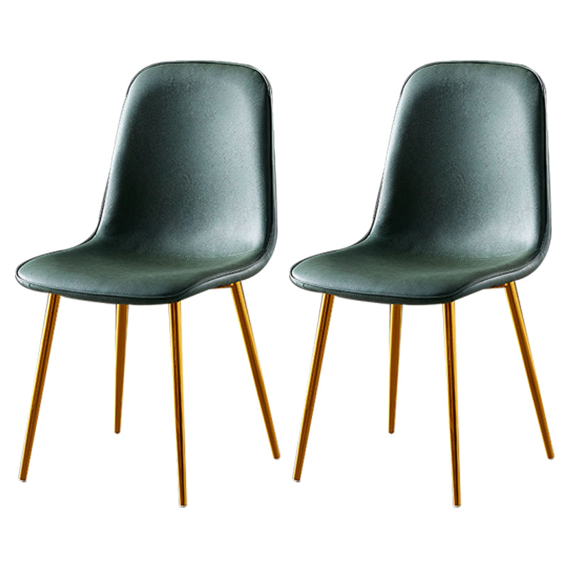 Nordic Style Metal Dining Chairs Solid Back Dining Side Armless Chairs for Kitchen Green 2 Piece Set Brass Gold Clearhalo ' kitchen&dining_furn' 'Dining Chairs' 'Dining Tables & Seating' 'dining_chair' 'furn' 'furn_dining_chair' 'Furniture' 'furniture_dining_chair' 'Kitchen & Dining Furniture' 'kitchen' 4207070