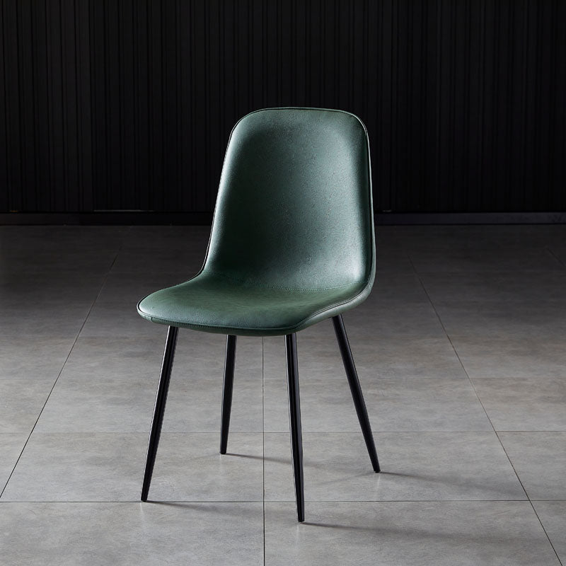 Nordic Style Metal Dining Chairs Solid Back Dining Side Armless Chairs for Kitchen Green 1 Piece Black Clearhalo ' kitchen&dining_furn' 'Dining Chairs' 'Dining Tables & Seating' 'dining_chair' 'furn' 'furn_dining_chair' 'Furniture' 'furniture_dining_chair' 'Kitchen & Dining Furniture' 'kitchen' 4207090