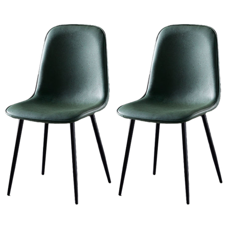 Nordic Style Metal Dining Chairs Solid Back Dining Side Armless Chairs for Kitchen Green 2 Piece Set Black Clearhalo ' kitchen&dining_furn' 'Dining Chairs' 'Dining Tables & Seating' 'dining_chair' 'furn' 'furn_dining_chair' 'Furniture' 'furniture_dining_chair' 'Kitchen & Dining Furniture' 'kitchen' 4207091