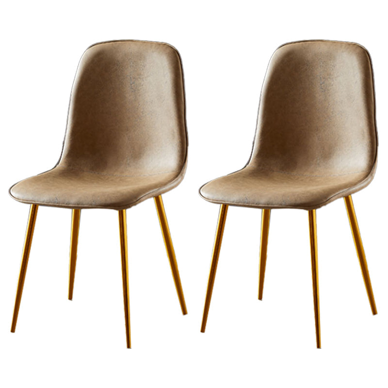 Nordic Style Metal Dining Chairs Solid Back Dining Side Armless Chairs for Kitchen Camel 2 Piece Set Brass Gold Clearhalo ' kitchen&dining_furn' 'Dining Chairs' 'Dining Tables & Seating' 'dining_chair' 'furn' 'furn_dining_chair' 'Furniture' 'furniture_dining_chair' 'Kitchen & Dining Furniture' 'kitchen' 4207100