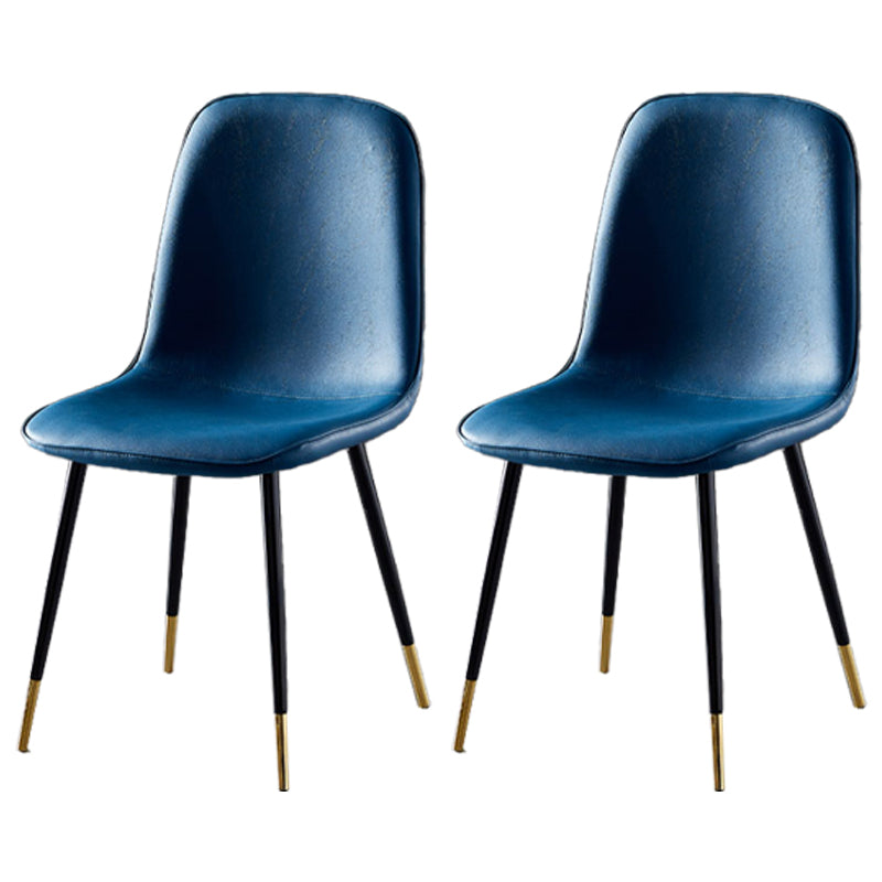 Nordic Style Metal Dining Chairs Solid Back Dining Side Armless Chairs for Kitchen Blue 2 Piece Set Black Gold Clearhalo ' kitchen&dining_furn' 'Dining Chairs' 'Dining Tables & Seating' 'dining_chair' 'furn' 'furn_dining_chair' 'Furniture' 'furniture_dining_chair' 'Kitchen & Dining Furniture' 'kitchen' 4207103