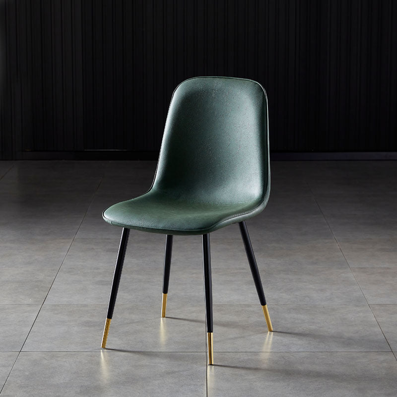 Nordic Style Metal Dining Chairs Solid Back Dining Side Armless Chairs for Kitchen Green 1 Piece Black Gold Clearhalo ' kitchen&dining_furn' 'Dining Chairs' 'Dining Tables & Seating' 'dining_chair' 'furn' 'furn_dining_chair' 'Furniture' 'furniture_dining_chair' 'Kitchen & Dining Furniture' 'kitchen' 4207105