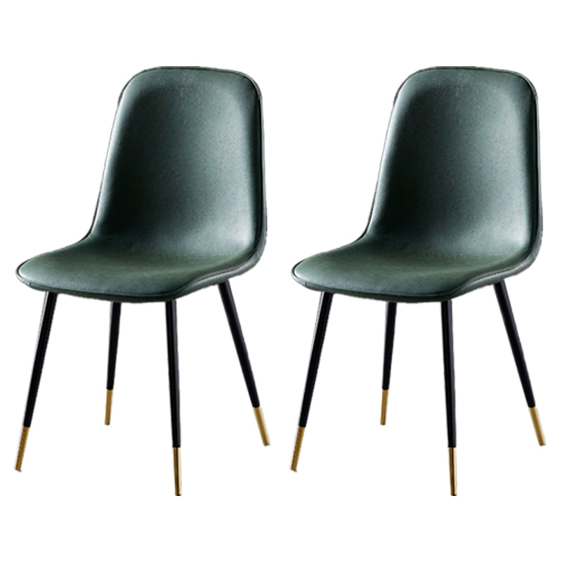 Nordic Style Metal Dining Chairs Solid Back Dining Side Armless Chairs for Kitchen Green 2 Piece Set Black Gold Clearhalo ' kitchen&dining_furn' 'Dining Chairs' 'Dining Tables & Seating' 'dining_chair' 'furn' 'furn_dining_chair' 'Furniture' 'furniture_dining_chair' 'Kitchen & Dining Furniture' 'kitchen' 4207106