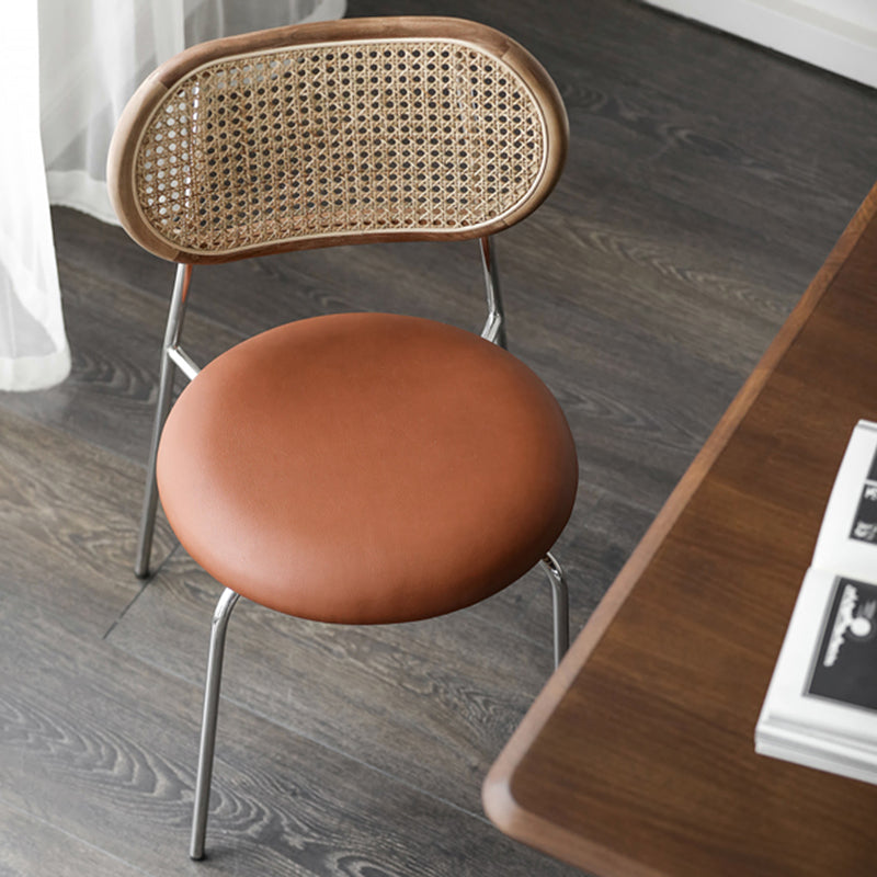 Contemporary Style Metal Chairs Sets Dining Room Open Back Side Chairs Camel 1 Piece Clearhalo ' kitchen&dining_furn' 'Dining Chairs' 'Dining Tables & Seating' 'dining_chair' 'furn' 'furn_dining_chair' 'Furniture' 'furniture_dining_chair' 'Kitchen & Dining Furniture' 'kitchen' 4207110