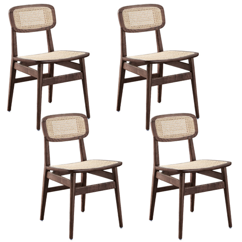 Traditional Style Ash Wood Chair Dining Room Open Back Side Chairs Set Walnut 4 Piece Set Clearhalo ' kitchen&dining_furn' 'Dining Chairs' 'Dining Tables & Seating' 'dining_chair' 'furn' 'furn_dining_chair' 'Furniture' 'furniture_dining_chair' 'Kitchen & Dining Furniture' 'kitchen' 4207149