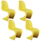 Scandinavian Style Plastic Dining Armless Chair Solid Back Chair for Home Yellow Set of 4 Clearhalo ' kitchen&dining_furn' 'Dining Chairs' 'Dining Tables & Seating' 'dining_chair' 'Furniture' 'furniture_dining_chair' 'Kitchen & Dining Furniture' 'kitchen' 4207163