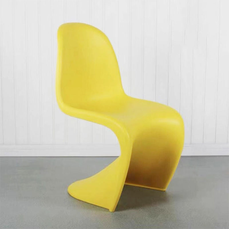 Scandinavian Style Plastic Dining Armless Chair Solid Back Chair for Home Yellow 1 Piece Clearhalo ' kitchen&dining_furn' 'Dining Chairs' 'Dining Tables & Seating' 'dining_chair' 'Furniture' 'furniture_dining_chair' 'Kitchen & Dining Furniture' 'kitchen' 4207164