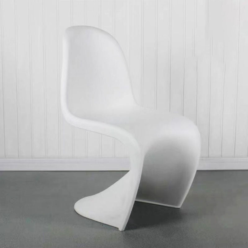 Scandinavian Style Plastic Dining Armless Chair Solid Back Chair for Home White 1 Piece Clearhalo ' kitchen&dining_furn' 'Dining Chairs' 'Dining Tables & Seating' 'dining_chair' 'Furniture' 'furniture_dining_chair' 'Kitchen & Dining Furniture' 'kitchen' 4207172