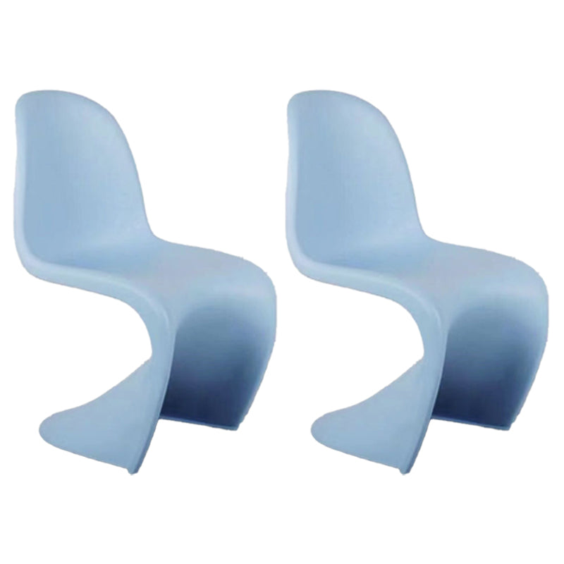 Scandinavian Style Plastic Dining Armless Chair Solid Back Chair for Home Sky Blue Set of 2 Clearhalo ' kitchen&dining_furn' 'Dining Chairs' 'Dining Tables & Seating' 'dining_chair' 'Furniture' 'furniture_dining_chair' 'Kitchen & Dining Furniture' 'kitchen' 4207173