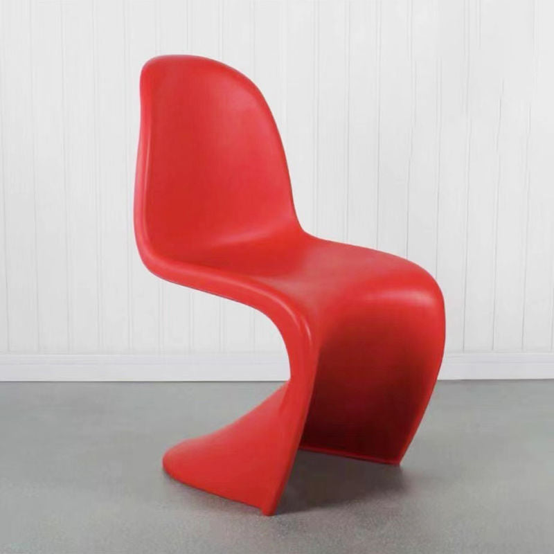 Scandinavian Style Plastic Dining Armless Chair Solid Back Chair for Home Red 1 Piece Clearhalo ' kitchen&dining_furn' 'Dining Chairs' 'Dining Tables & Seating' 'dining_chair' 'Furniture' 'furniture_dining_chair' 'Kitchen & Dining Furniture' 'kitchen' 4207175