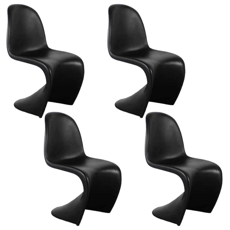 Scandinavian Style Plastic Dining Armless Chair Solid Back Chair for Home Black Set of 4 Clearhalo ' kitchen&dining_furn' 'Dining Chairs' 'Dining Tables & Seating' 'dining_chair' 'Furniture' 'furniture_dining_chair' 'Kitchen & Dining Furniture' 'kitchen' 4207177