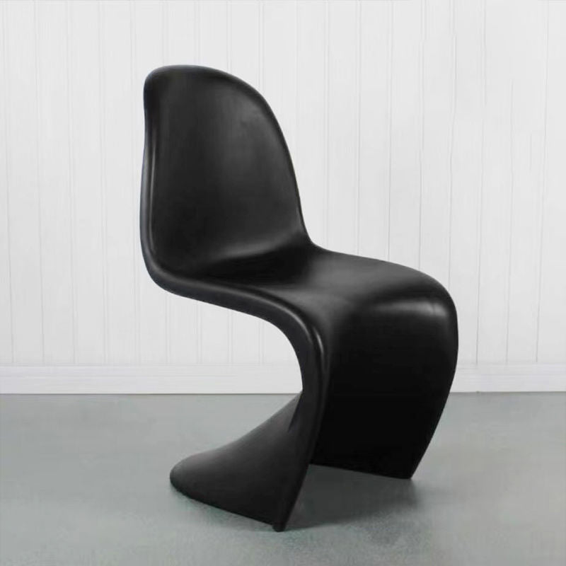 Scandinavian Style Plastic Dining Armless Chair Solid Back Chair for Home Black 1 Piece Clearhalo ' kitchen&dining_furn' 'Dining Chairs' 'Dining Tables & Seating' 'dining_chair' 'Furniture' 'furniture_dining_chair' 'Kitchen & Dining Furniture' 'kitchen' 4207178