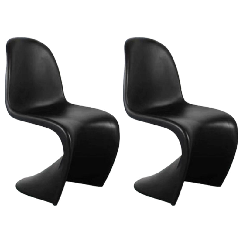 Scandinavian Style Plastic Dining Armless Chair Solid Back Chair for Home Black Set of 2 Clearhalo ' kitchen&dining_furn' 'Dining Chairs' 'Dining Tables & Seating' 'dining_chair' 'Furniture' 'furniture_dining_chair' 'Kitchen & Dining Furniture' 'kitchen' 4207179