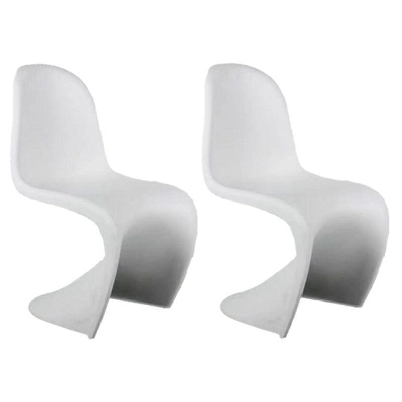 Scandinavian Style Plastic Dining Armless Chair Solid Back Chair for Home White Set of 2 Clearhalo ' kitchen&dining_furn' 'Dining Chairs' 'Dining Tables & Seating' 'dining_chair' 'Furniture' 'furniture_dining_chair' 'Kitchen & Dining Furniture' 'kitchen' 4207181