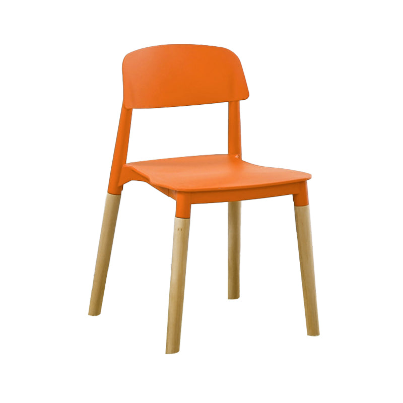 Home Plastic Armless Dining Chair Open Back Dining Side Chairs with Wood Legs Clearhalo ' kitchen&dining_furn' 'Dining Chairs' 'Dining Tables & Seating' 'dining_chair' 'furn' 'furn_dining_chair' 'Furniture' 'furniture_dining_chair' 'Kitchen & Dining Furniture' 'kitchen' 4207191