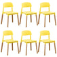 Home Plastic Armless Dining Chair Open Back Dining Side Chairs with Wood Legs Yellow 6 Piece Set Clearhalo ' kitchen&dining_furn' 'Dining Chairs' 'Dining Tables & Seating' 'dining_chair' 'furn' 'furn_dining_chair' 'Furniture' 'furniture_dining_chair' 'Kitchen & Dining Furniture' 'kitchen' 4207197