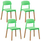 Home Plastic Armless Dining Chair Open Back Dining Side Chairs with Wood Legs Green 4 Piece Set Clearhalo ' kitchen&dining_furn' 'Dining Chairs' 'Dining Tables & Seating' 'dining_chair' 'furn' 'furn_dining_chair' 'Furniture' 'furniture_dining_chair' 'Kitchen & Dining Furniture' 'kitchen' 4207201