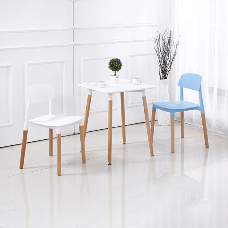 Home Plastic Armless Dining Chair Open Back Dining Side Chairs with Wood Legs Clearhalo ' kitchen&dining_furn' 'Dining Chairs' 'Dining Tables & Seating' 'dining_chair' 'furn' 'furn_dining_chair' 'Furniture' 'furniture_dining_chair' 'Kitchen & Dining Furniture' 'kitchen' 4207202