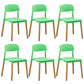 Home Plastic Armless Dining Chair Open Back Dining Side Chairs with Wood Legs Green 6 Piece Set Clearhalo ' kitchen&dining_furn' 'Dining Chairs' 'Dining Tables & Seating' 'dining_chair' 'furn' 'furn_dining_chair' 'Furniture' 'furniture_dining_chair' 'Kitchen & Dining Furniture' 'kitchen' 4207204