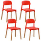 Home Plastic Armless Dining Chair Open Back Dining Side Chairs with Wood Legs Red 4 Piece Set Clearhalo ' kitchen&dining_furn' 'Dining Chairs' 'Dining Tables & Seating' 'dining_chair' 'furn' 'furn_dining_chair' 'Furniture' 'furniture_dining_chair' 'Kitchen & Dining Furniture' 'kitchen' 4207209
