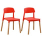 Home Plastic Armless Dining Chair Open Back Dining Side Chairs with Wood Legs Red 2 Piece Set Clearhalo ' kitchen&dining_furn' 'Dining Chairs' 'Dining Tables & Seating' 'dining_chair' 'furn' 'furn_dining_chair' 'Furniture' 'furniture_dining_chair' 'Kitchen & Dining Furniture' 'kitchen' 4207211