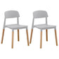 Home Plastic Armless Dining Chair Open Back Dining Side Chairs with Wood Legs Light Gray 2 Piece Set Clearhalo ' kitchen&dining_furn' 'Dining Chairs' 'Dining Tables & Seating' 'dining_chair' 'furn' 'furn_dining_chair' 'Furniture' 'furniture_dining_chair' 'Kitchen & Dining Furniture' 'kitchen' 4207220