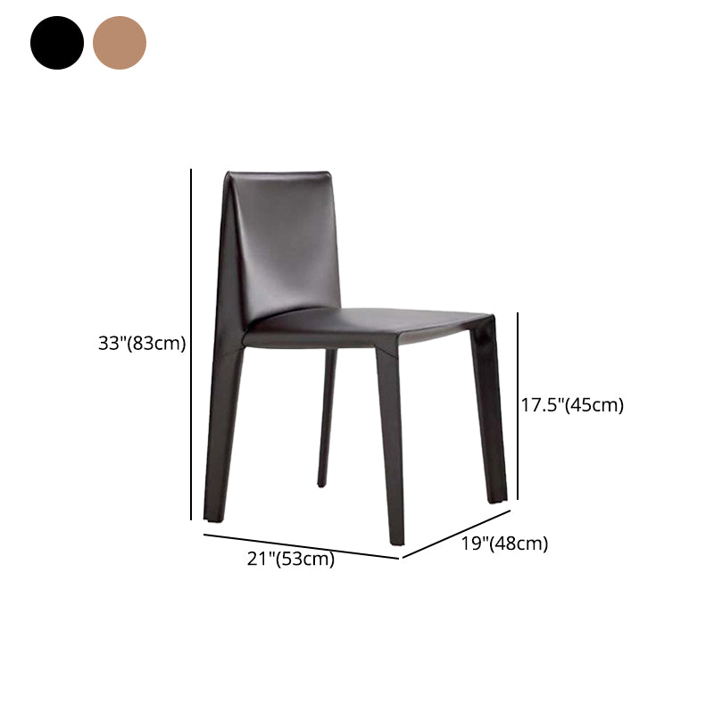 Home Modern Style Side Chair Solid Back Metal Upholstered Dining Room Chair Clearhalo ' kitchen&dining_furn' 'Dining Chairs' 'Dining Tables & Seating' 'dining_chair' 'furn' 'furn_dining_chair' 'Furniture' 'furniture_dining_chair' 'Kitchen & Dining Furniture' 'kitchen' 4207246