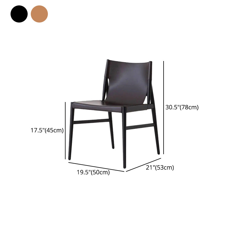 Leather Armless Dining Chairs Home Upholstered Side Chairs with Wood Legs Clearhalo ' kitchen&dining_furn' 'Dining Chairs' 'Dining Tables & Seating' 'dining_chair' 'furn' 'furn_dining_chair' 'Furniture' 'furniture_dining_chair' 'Kitchen & Dining Furniture' 'kitchen' 4207257