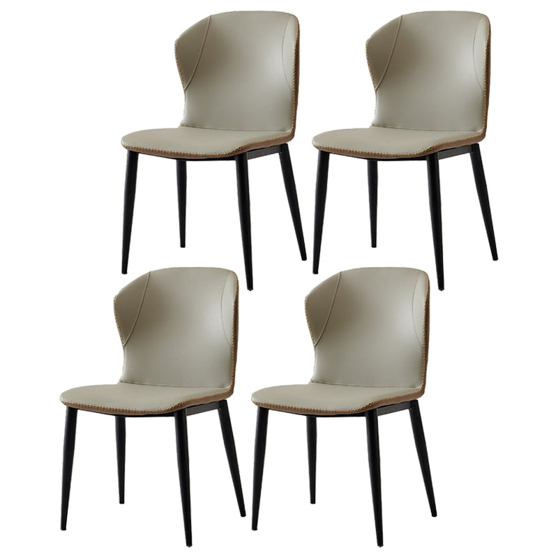 Industrial Home Side Chair Wingback Metal Upholstered Dining Room Chair Grey 4 Piece Set Clearhalo ' kitchen&dining_furn' 'Dining Chairs' 'Dining Tables & Seating' 'dining_chair' 'furn' 'furn_dining_chair' 'Furniture' 'furniture_dining_chair' 'Kitchen & Dining Furniture' 'kitchen' 4207262