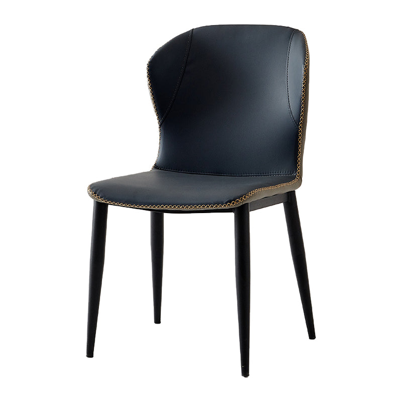 Industrial Home Side Chair Wingback Metal Upholstered Dining Room Chair Blue 1 Piece Clearhalo ' kitchen&dining_furn' 'Dining Chairs' 'Dining Tables & Seating' 'dining_chair' 'furn' 'furn_dining_chair' 'Furniture' 'furniture_dining_chair' 'Kitchen & Dining Furniture' 'kitchen' 4207264