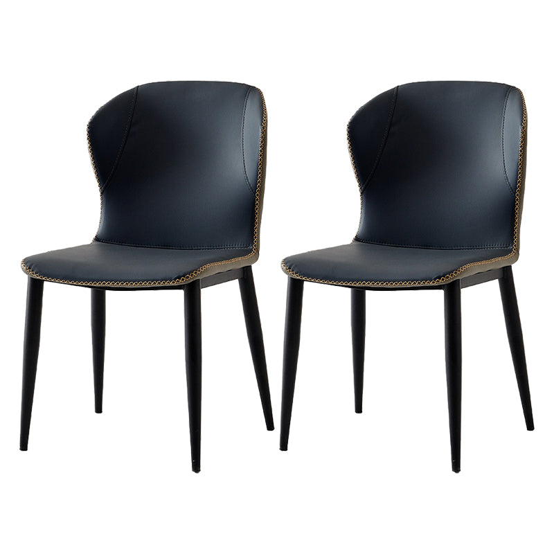 Industrial Home Side Chair Wingback Metal Upholstered Dining Room Chair Blue 2 Piece Set Clearhalo ' kitchen&dining_furn' 'Dining Chairs' 'Dining Tables & Seating' 'dining_chair' 'furn' 'furn_dining_chair' 'Furniture' 'furniture_dining_chair' 'Kitchen & Dining Furniture' 'kitchen' 4207266