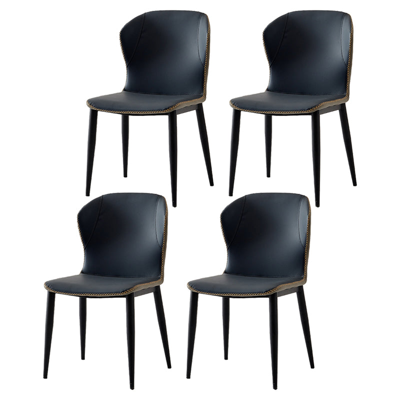 Industrial Home Side Chair Wingback Metal Upholstered Dining Room Chair Blue 4 Piece Set Clearhalo ' kitchen&dining_furn' 'Dining Chairs' 'Dining Tables & Seating' 'dining_chair' 'furn' 'furn_dining_chair' 'Furniture' 'furniture_dining_chair' 'Kitchen & Dining Furniture' 'kitchen' 4207268